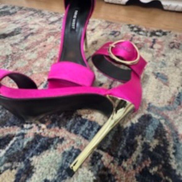 Nine West Reina Pink Stiletto Heels | Gold Heel & Ankle Strap | Brand New - Picture 5 of 9